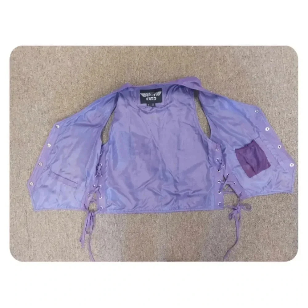Bikers Club Violet Nylon Motorcycle Adjustable Vest Size Medium - Picture 7 of 11